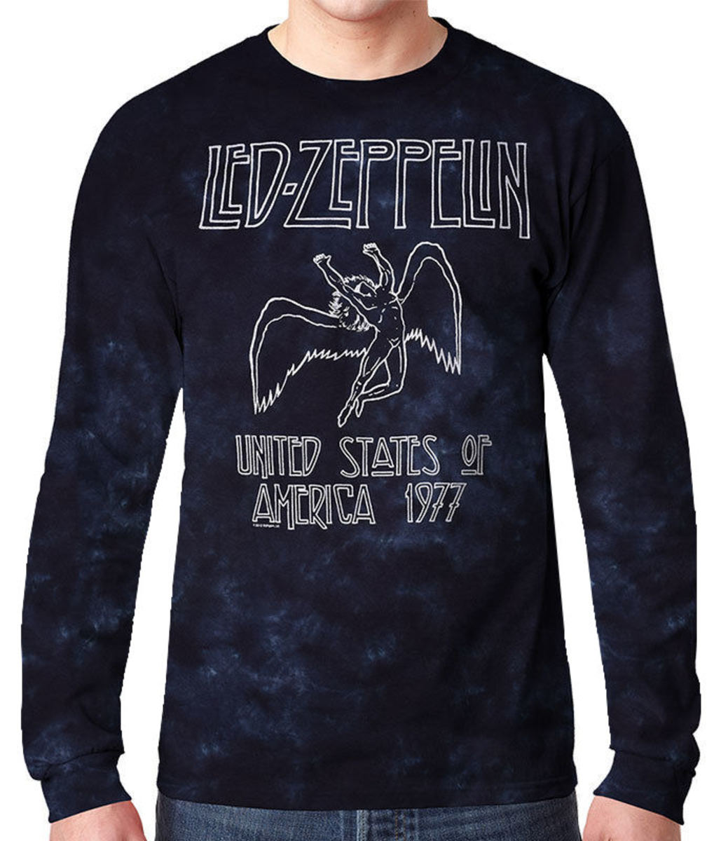 T-shirt Metall Herr Led Zeppelin - USA TOUR '77 - LIQUID BLUE S