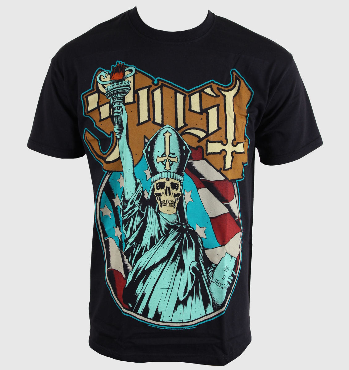 Herr-t-shirt Ghost - Frihetsgudinnan - Blk - ROCK OFF L